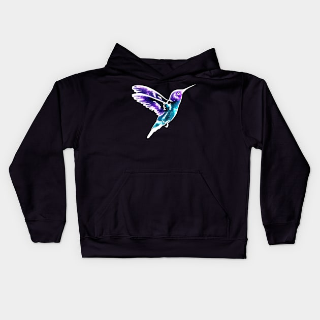 Hummingbird heart: galaxy animal Kids Hoodie by TheDoodlemancer